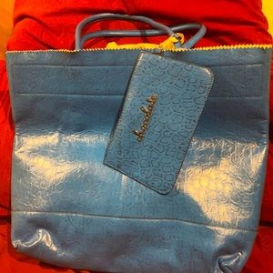 Beautiful emerald blue tote bag